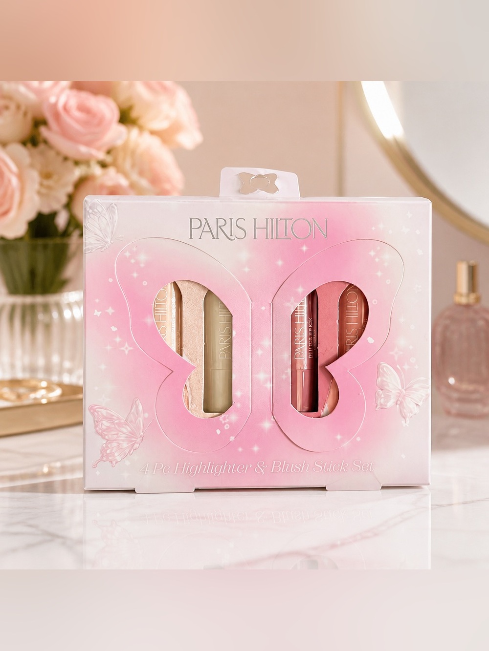 Paris Hilton 4-Pc Highlighter & Blush Stick Set New
